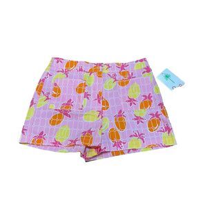 Vintage Lilly Pulitzer Girls Renee Chino Shorts Size 14 Pink Pineapples NEW TAGS